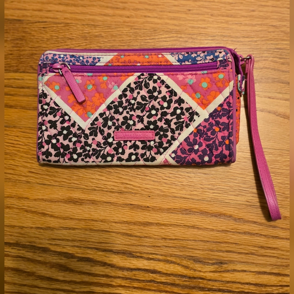 Vera Bradley Pink and Purple Geometric Clutch